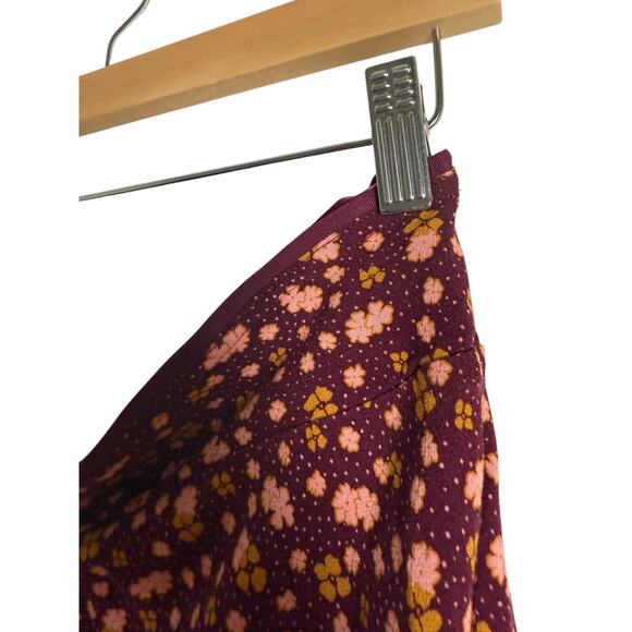 Free People IRL Floral Print Mini Slip Skirt in Plum Combo Size 10 - Picture 6 of 12